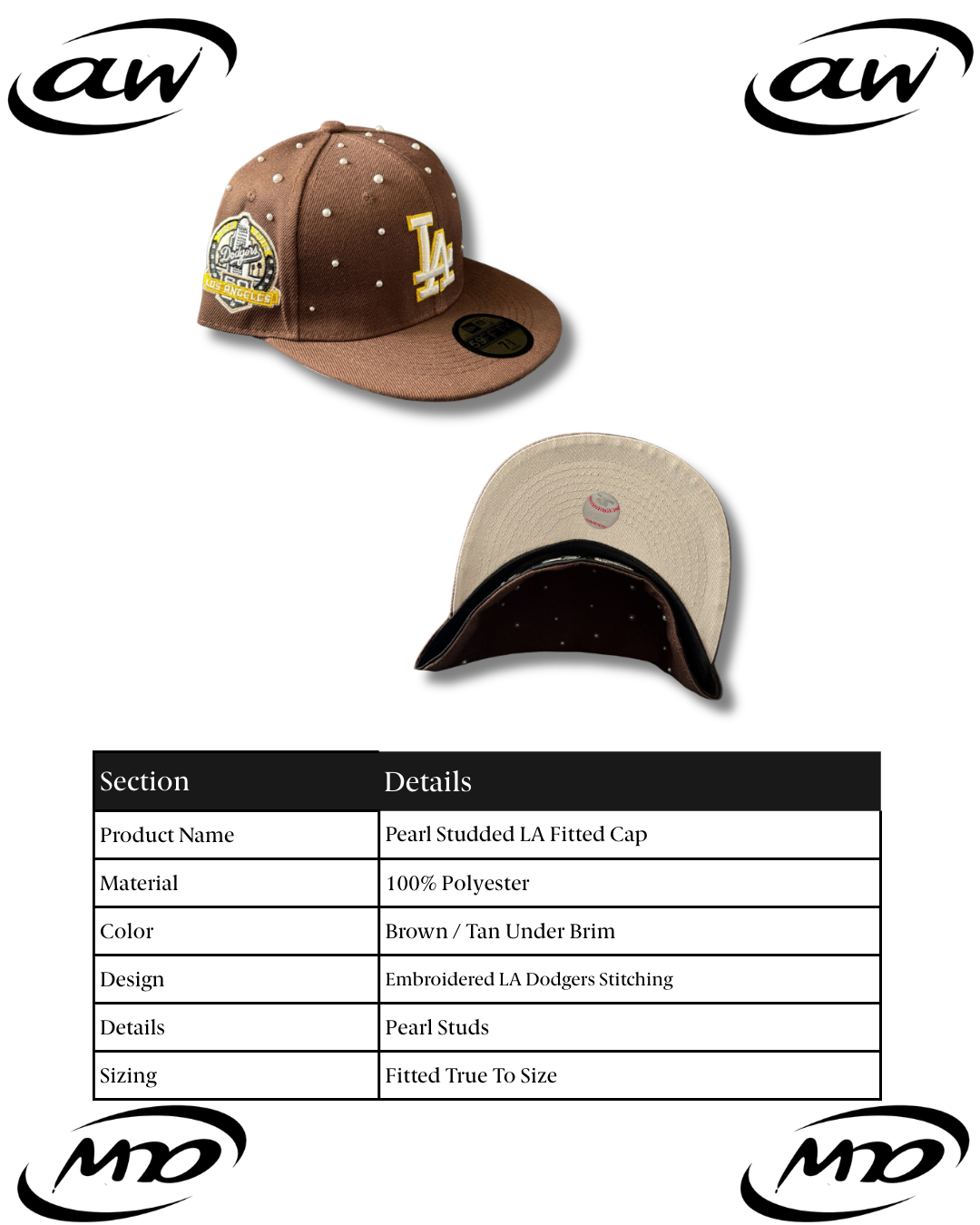 Brown Pearl LA Fitted Cap